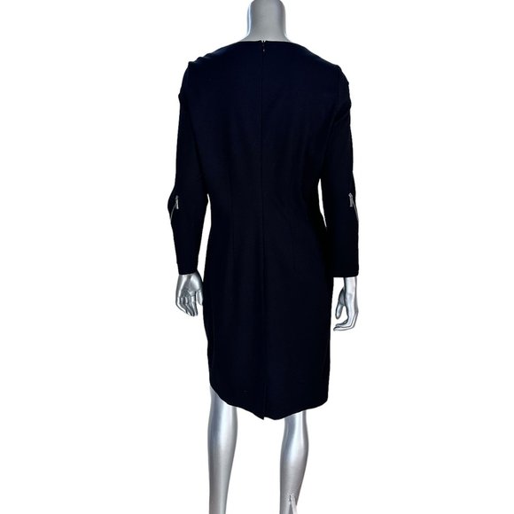 Elegance Paris Black Midi Dress with Zipper Details 10 - Picture 3 of 10